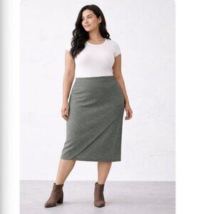 2/$20 LOGO by Lori Goldstein Green Stretch Pencil Skirt 2X